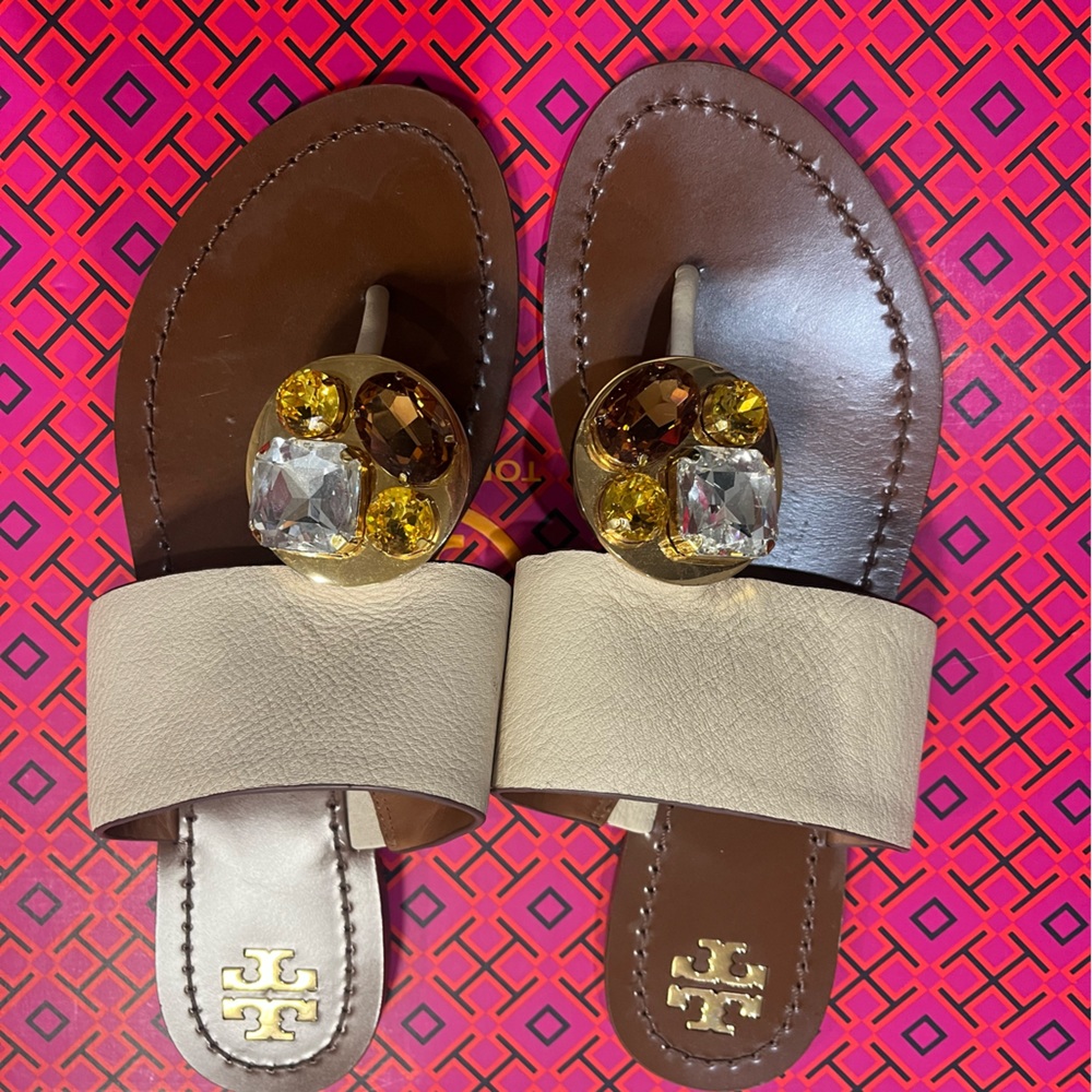 Limited edition Tory Burch jeweled sandals size 8